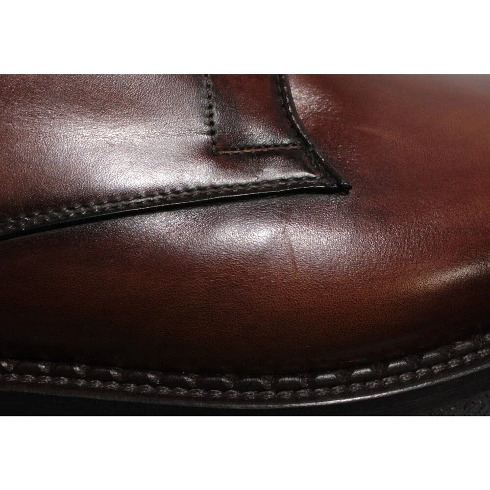Di Bianco NWD Lace Up Derby Dress Shoes Size 9 US in Brown Leather Made in Italy